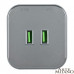 Розетка 2xUSB на треке Arte Milano Am-track-sockets 380022TS/USBx2 Grey