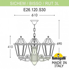 Подвесной светильник Fumagalli Rut E26.120.S30.WYF1R