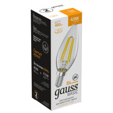 Лампа светодиодная Gauss Basic Filament E14 4.5Вт 2700K 1031115