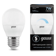 Лампа светодиодная Gauss LED Globe-dim E27 7Вт 4100K 105102207-D