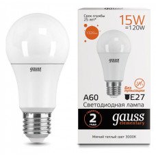 Лампа светодиодная Gauss Led Elementary A60 E27 15Вт 3000K 23215