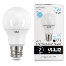 Лампа светодиодная Gauss Led Elementary A60 E27 7Вт 6500K 23237A