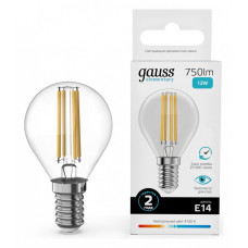 Лампа светодиодная Gauss Filament Elementary E14 12Вт 4100K 52122