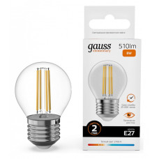 Лампа светодиодная Gauss Filament Elementary E27 8Вт 2700K 52218