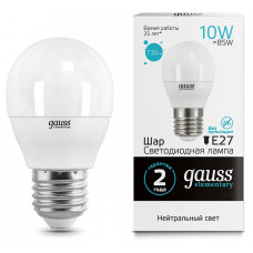 Лампа светодиодная Gauss LED Elementary Globe E27 10Вт 4100K 53220