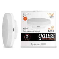 Лампа светодиодная Gauss LED Elementary GX53 GX53 11Вт 3000K 83811