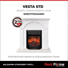 Электрокамин RealFlame Vesta WT-F511 с очагом Majestic Lux BL без пульта ДУ