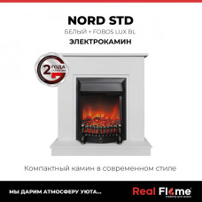 Электрокамин RealFlame Nord WTM с очагом Fobos Lux Black без пульта