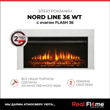 Электрокамин RealFlame Nord Line 36 WT с очагом Flash 36